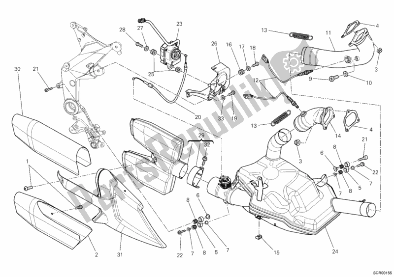 Todas las partes para Sistema De Escape de Ducati Multistrada 1200 S Touring 2012